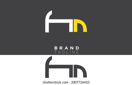 Alphabet letters Initials Monogram logo HN, NH, H and N