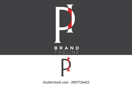 Alphabet letters Initials Monogram logo PI, IP, P and I
