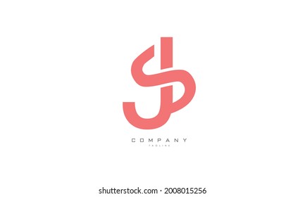 Alphabet letters Initials Monogram logo SJ, JS, S and J