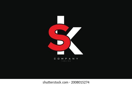 Alphabet letters Initials Monogram logo SK, KS, S and K