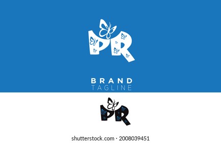 Alphabet letters Initials Monogram logo PR, RP, P and R