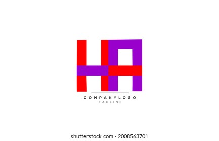 Alphabet letters Initial Monogram logo HA, HA INITIAL, HA-Brief