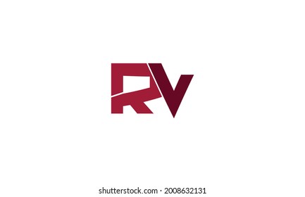 Alphabet letters Initials Monogram logo RV, VR, R and V