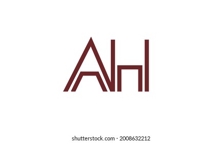 Alphabet letters Initials Monogram logo AH, HA, A and H