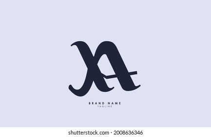 Letras alfabéticas Iniciales Logotipo Monograma XA, AX, A y X