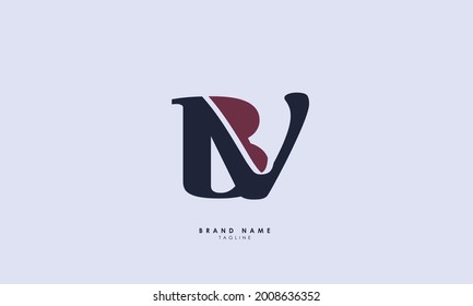 Alphabet letters Initials Monogram logo BV, VB, B and V