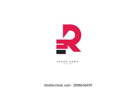 Alphabet letters Initials Monogram logo ER, RE, E and R
