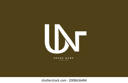 Alphabet letters Initial Monogram Logo UN, NU, U und N