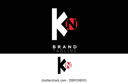 Alphabet letters Initials Monogram logo KN, NK, K and N