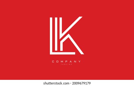 Alphabet letters Initials Monogram logo LK, KL, L and K
