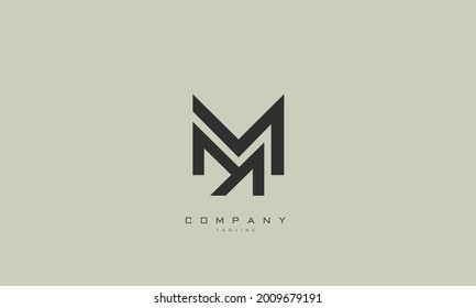Letras alfabéticas Iniciales Logotipo Monograma MN, NM, M y N