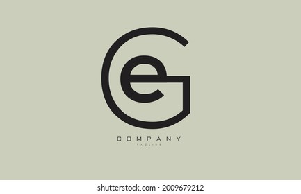 Letras alfabéticas Iniciales Logotipo Monograma EG, GE, E y G