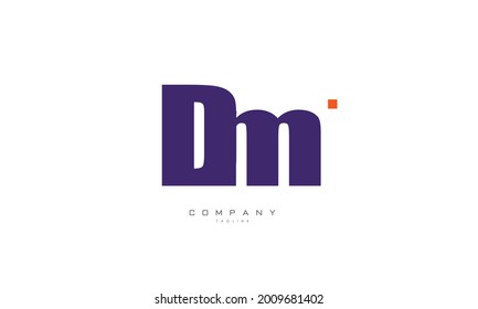 Letras alfabéticas Iniciales logotipo de monograma DM, MD, D y M