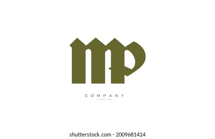 Alphabet letters Initials Monogram logo MP, PM, M and P