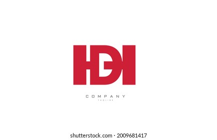 Letras alfabéticas Iniciales Logotipo Monograma HD, DH, H y D