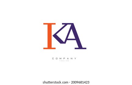 Alphabet letters Initials Monogram logo KA, AK, K and A