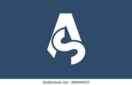 Alphabet letters Initial Monogram Logo AS, SA, A und S