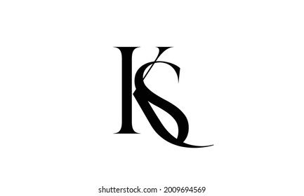 Alphabet letters Initials Monogram logo KS, KS, S and K