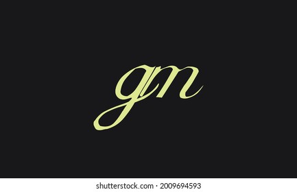 Letras alfabéticas Iniciales Logotipo Monograma GM, MG, G y M
