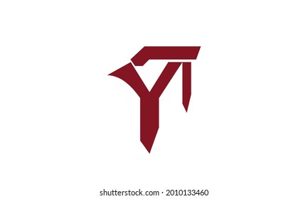 Alphabet letters Initials Monogram logo YT, TY, Y and T