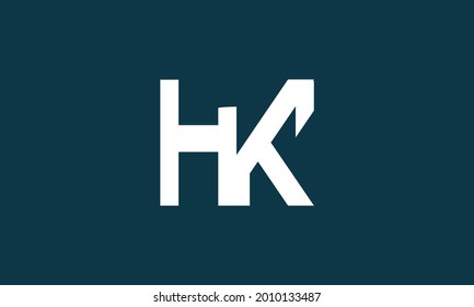 Alphabet letters Initials Monogram logo HK, KH, H and K