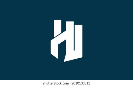 Alphabet letters Initials Monogram logo HU, UH, H and U