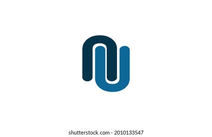 Alphabet letters Initials Monogram logo NU, UN, N and U