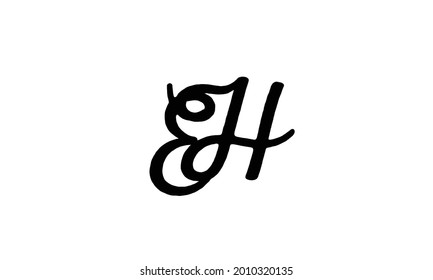 Alphabet letters Initial Monogram Logo EH, HE, E und H