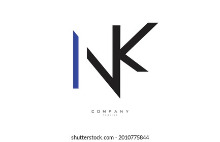 Alphabet letters Initials Monogram logo NK, KN, N and K
