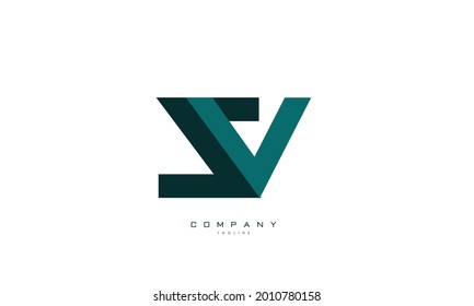 Alphabet letters Initials Monogram logo SV, VS, S and V