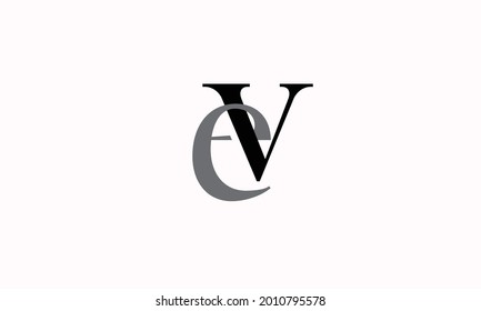 Alphabet letters Initials Monogram logo EV, VE, E and V