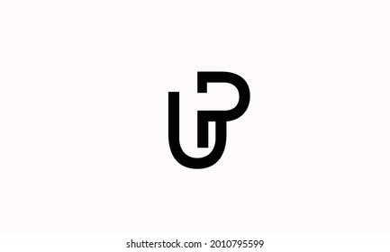 Alphabet letters Initials Monogram logo UP, PU, U and P