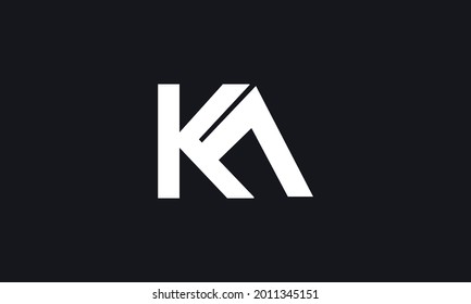 Letras alfabéticas Iniciales Logotipo Monograma KA, AK, A y K