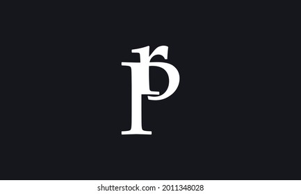 Alphabet letters Initials Monogram logo PR, RP, P and R