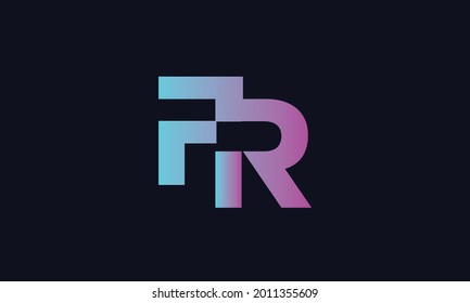 Letras alfabéticas Iniciales Logotipo de monograma FR, RF, F y R