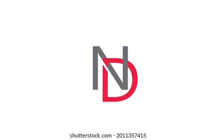 Alphabet letters Initials Monogram logo ND, DN, N and D