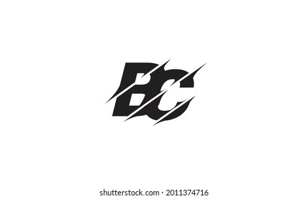 Letras alfabéticas Iniciales Logotipo Monograma BC, CB, B y C
