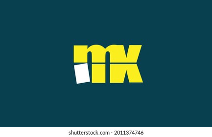 Letras alfabéticas Iniciales Logotipo Monograma MK, KM, M y K
