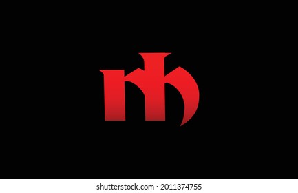 Alphabet letters Initials Monogram logo NH, HN, N and H
