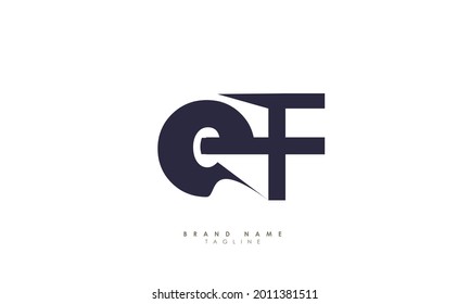 Alphabet letters Initials Monogram logo EF, FE, E and F