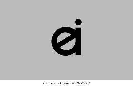 Alphabet letters Initials Monogram logo EI, IE, E and I