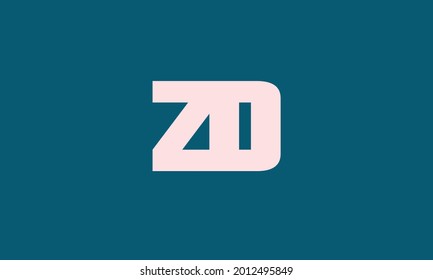 Letras alfabéticas Iniciales Logotipo Monograma ZD, DZ, Z y D
