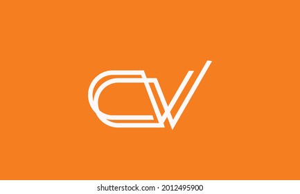Alphabet letters Initials Monogram logo CV, VC, C and V