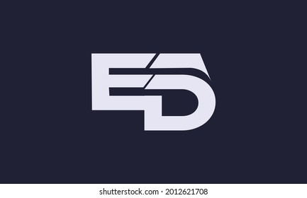 Letras alfabéticas Iniciales Monograma ED, DE, E y D