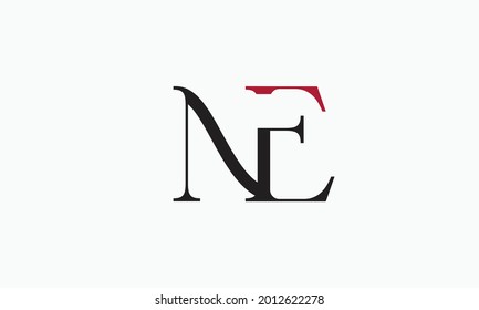 Letras alfabéticas Iniciales Logotipo de monograma NE, EN, N y E