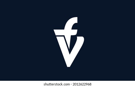 Letras alfabéticas Iniciales Logotipo Monograma VF, FV, V y F