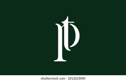 Alphabet letters Initials Monogram logo PT, TP, P and T