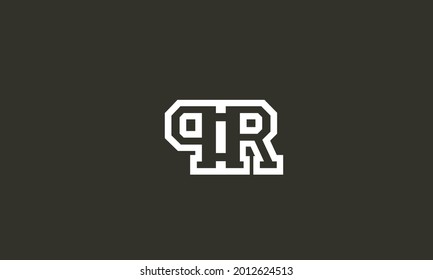Alphabet letters Initials Monogram logo PR, RP, P and R