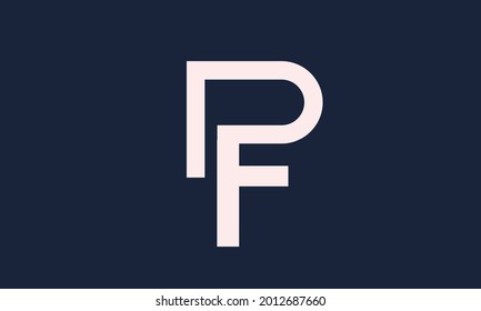 Alphabet letters Initials Monogram logo PF, FP, P and F