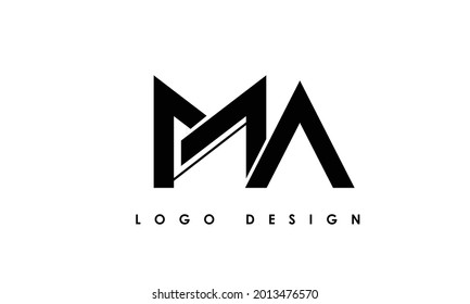 Alphabet letters Initials Monogram logo MA, AM, M and A